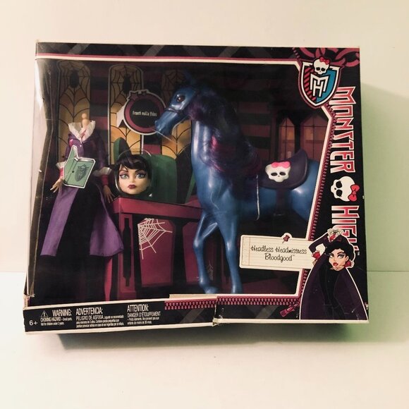 Monster High Doll Headless Headmistress Bloodgood Nightmare Horse Damaged Box - Picture 1 of 16
